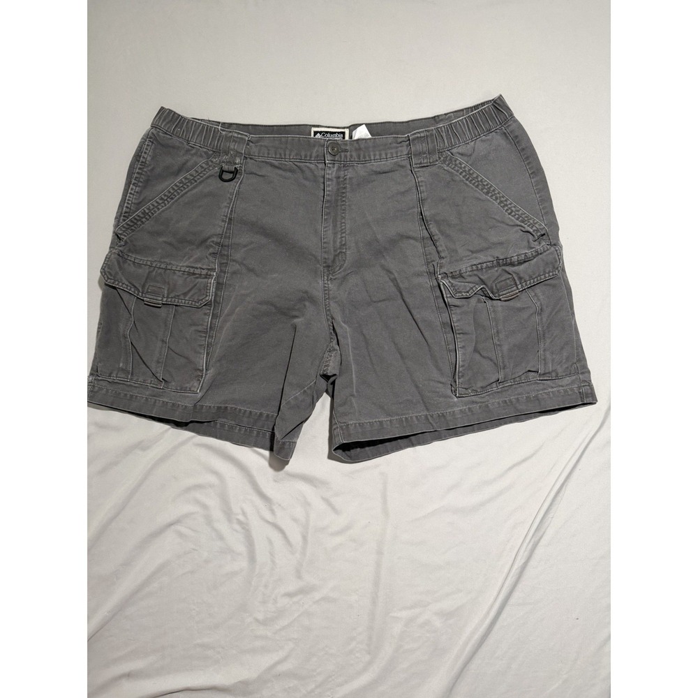 Columbia sportswear grey cargo pocket cotton shorts, men's 2x